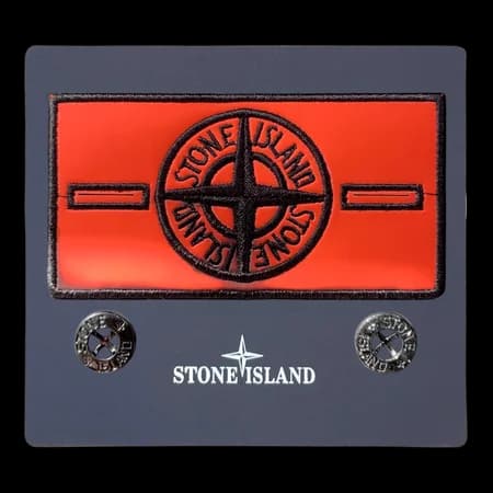 Rear view of orange thermal badge