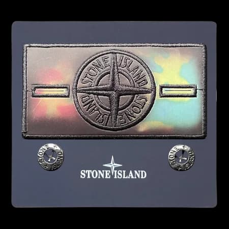 Rear view of red camo thermal badge